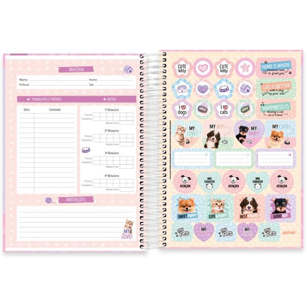 Caderno universitário capa dura, 10x1, 160 folhas, My Pet, 2348998, Spiral Pet - PT 1 UN