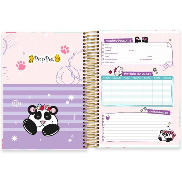 Caderno universitário capa dura, 10x1, 160 folhas, Pop Pet, 2349001, Spiral Pop - PT 1 UN