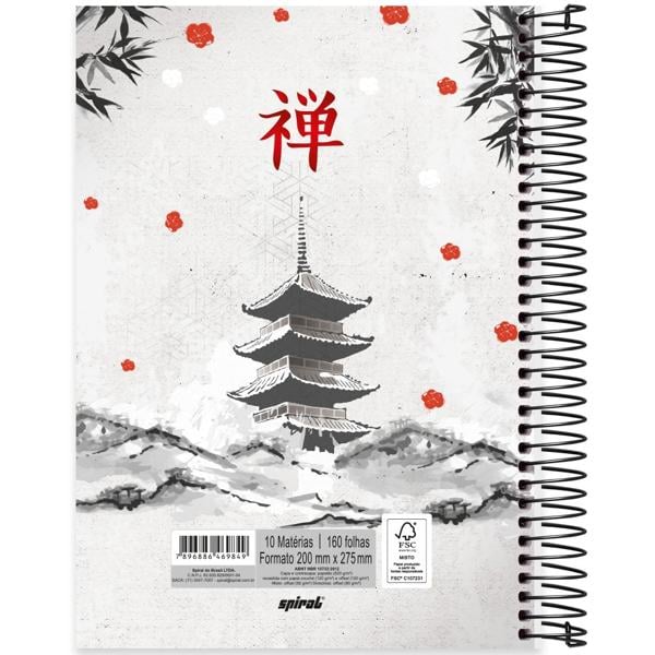 Caderno universitário capa dura, 10x1, 160 folhas, Zen, 2369849, Spiral Zen - PT 1 UN