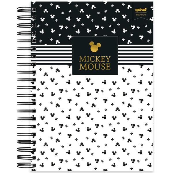 Caderno Universitário Capa Dura, 10x1 160 Folhas, Mickey Disney Pb, 2350151, Spiral Mpb - PT 1 UN