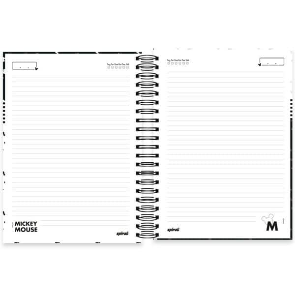 Caderno Universitário Capa Dura, 10x1 160 Folhas, Mickey Disney Pb, 2350151, Spiral Mpb - PT 1 UN
