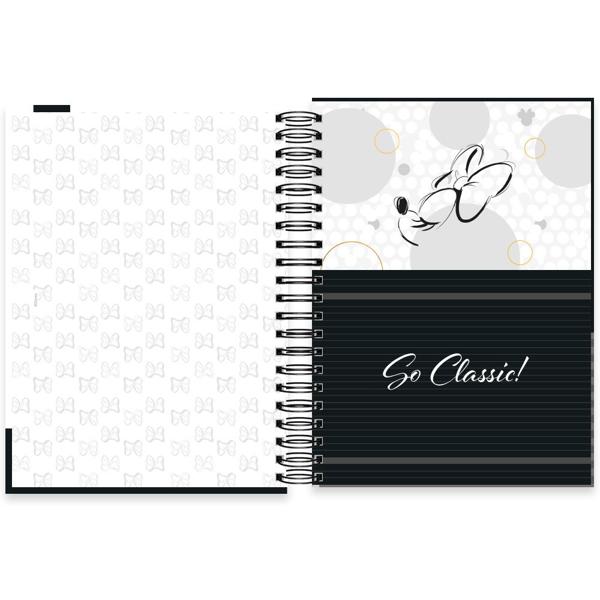 Caderno Universitário Capa Dura, 10x1 160 Folhas, Disney Minnie Pb, 2350168, Spiral Mip - PT 1 UN