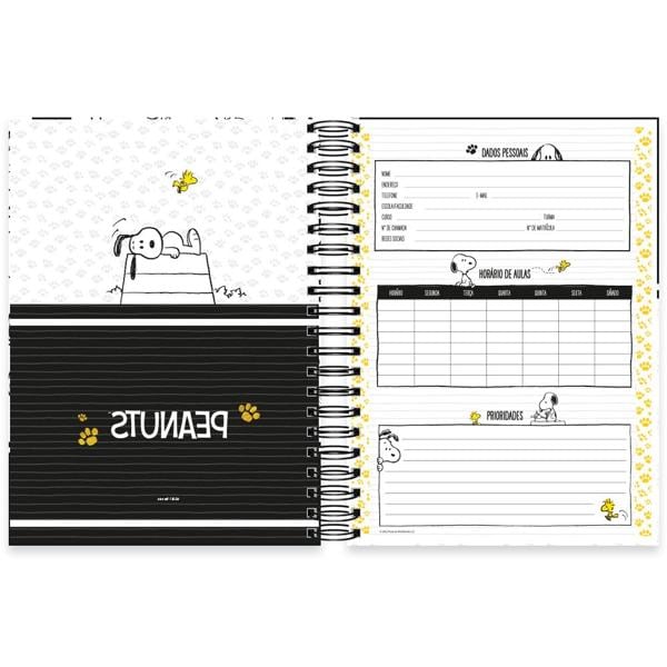 Caderno universitário capa dura, 10x1 160 folhas, Snoopy Pre, 2350229, Spiral Sno - PT 1 UN