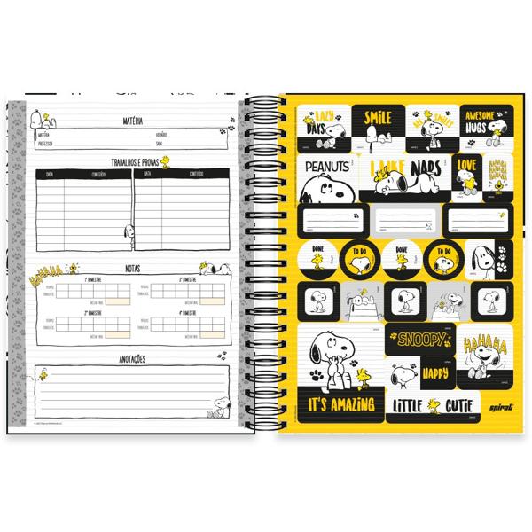 Caderno universitário capa dura, 10x1 160 folhas, Snoopy Pre, 2350229, Spiral Sno - PT 1 UN