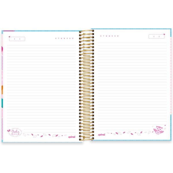 Caderno universitário capa dura, 15x1, 240 folhas, Corujinha, 2349049, Spiral Cor - PT 1 UN