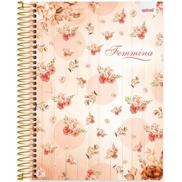 Caderno universitário capa dura, 15x1, 240 folhas, Femmina, 2369924, Spiral Fem - PT 1 UN