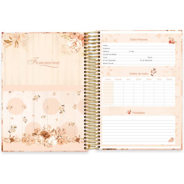 Caderno universitário capa dura, 15x1, 240 folhas, Femmina, 2369924, Spiral Fem - PT 1 UN