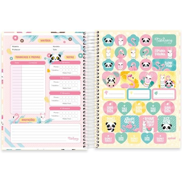 Caderno universitário capa dura, 15x1, 240 folhas, Panda, 2349117, Spiral Ten - PT 1 UN