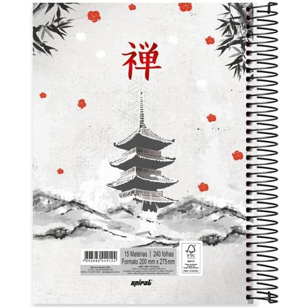 Caderno universitário capa dura, 15x1, 240 folhas, Zen, 2349124, Spiral Zen- PT 1 UN