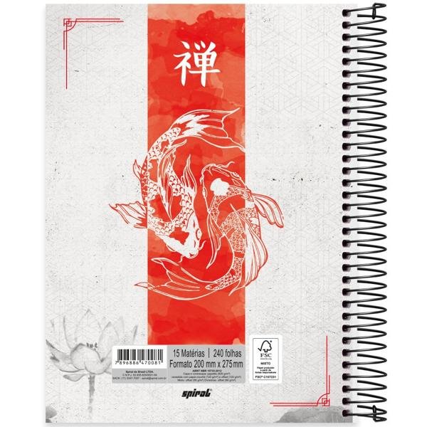 Caderno universitário capa dura, 15x1, 240 folhas, Zen, 2370081, Spiral Zen- PT 1 UN