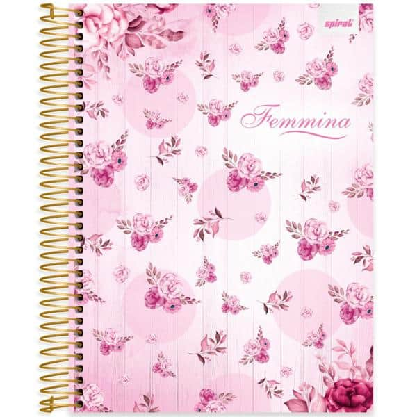 Caderno universitário capa dura, 20x1, 320 folhas, Femmina, 2349155, Spiral Fem - PT 1 UN