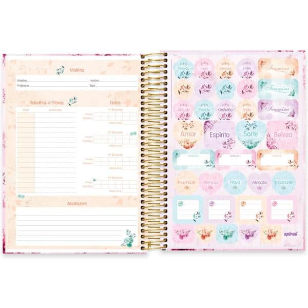 Caderno universitário capa dura, 20x1, 320 folhas, Femmina, 2349155, Spiral Fem - PT 1 UN