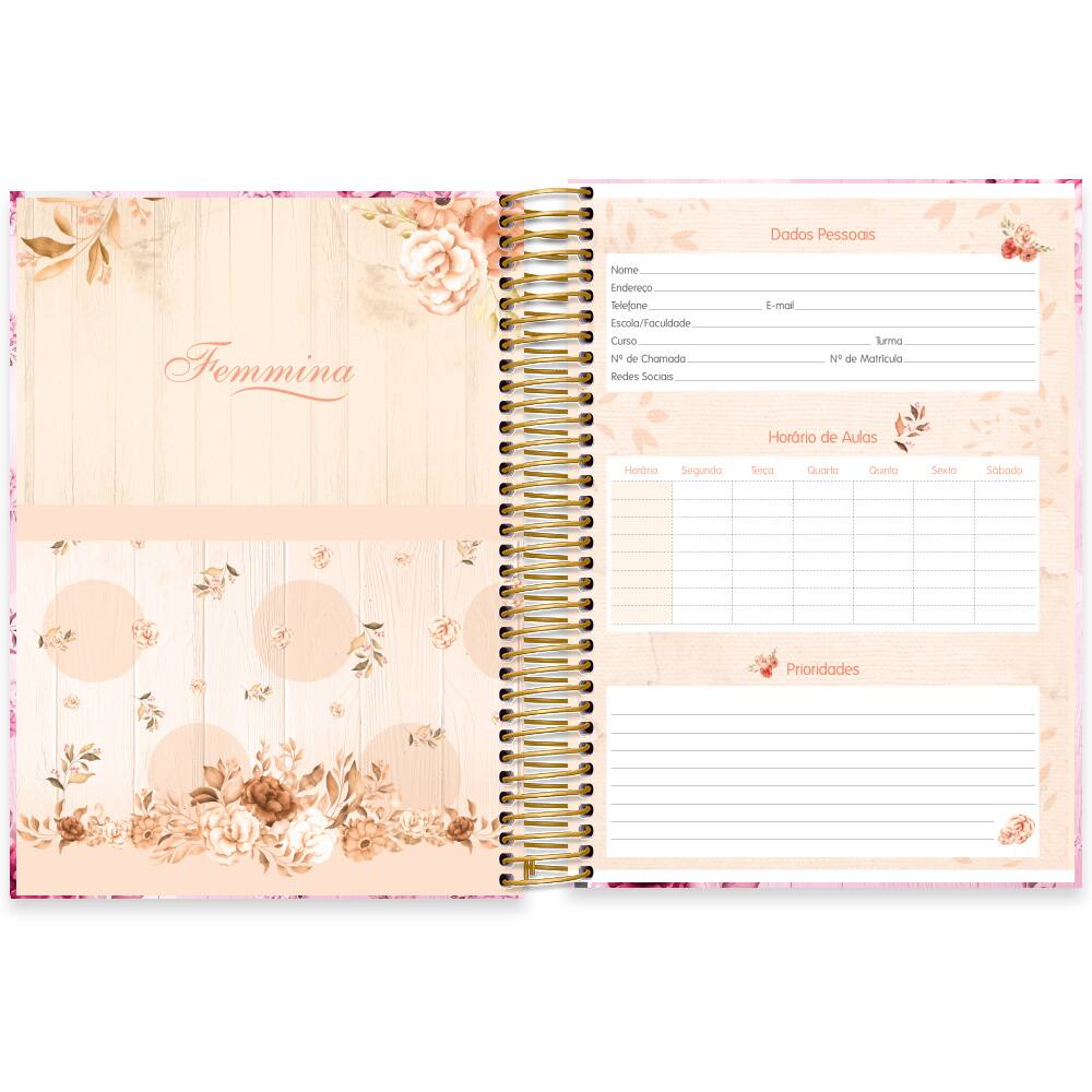 Caderno Universit Rio Capa Dura X Folhas Femmina Spiral Fem Pt Un Loja