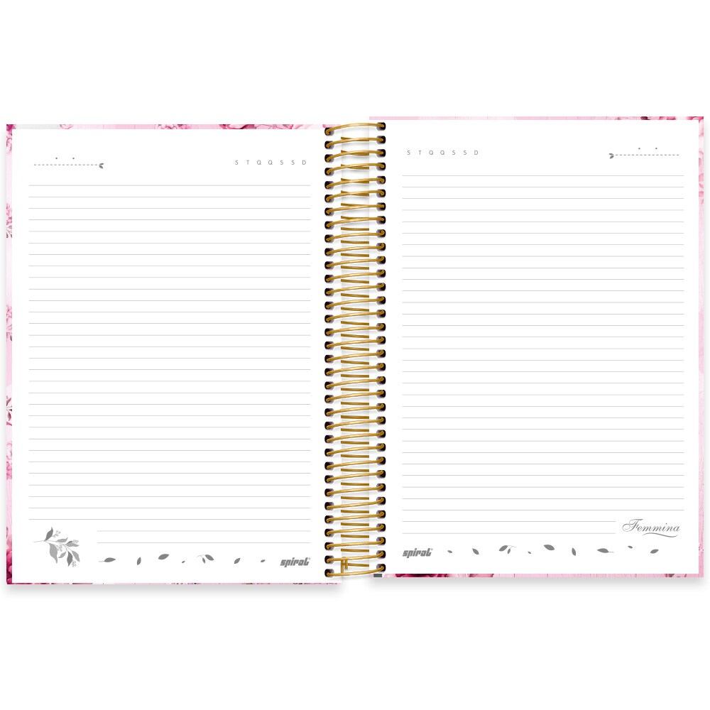 Caderno Universit Rio Capa Dura X Folhas Femmina Spiral Fem Pt Un