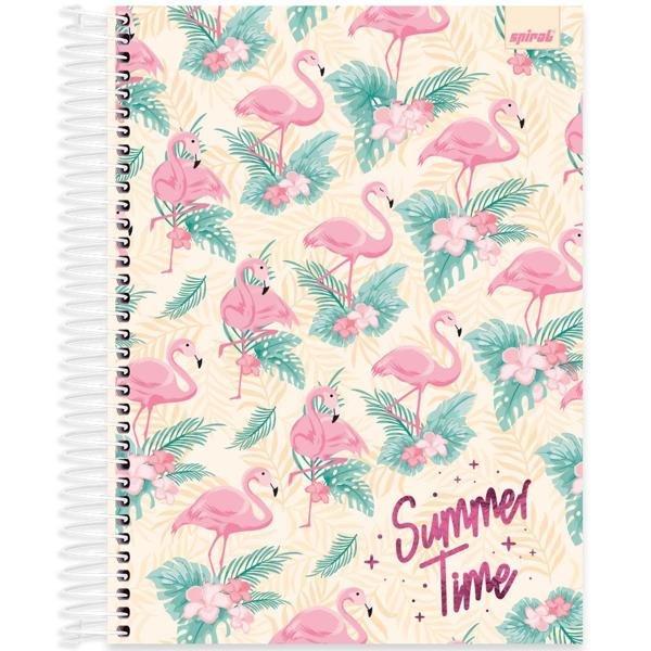Caderno universitário capa dura, 20x1, 320 folhas, Flamingo, 2370203, Spiral Ten - PT 1 UN