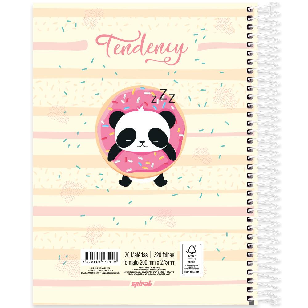 Caderno para Desenho Panda - 20X28cm