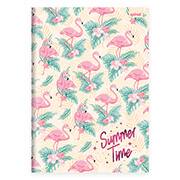 Caderno universitário capa dura, 1x1, 80 folhas, Flamingo, 2370319, Spiral Ten - PT 1 UN