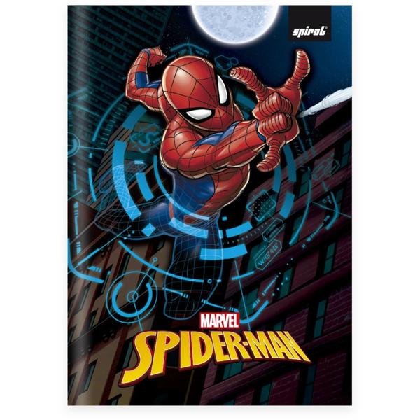 Caderno 1/4 capa dura costurado 80 folhas Marvel Homem Aranha Spider-Man, Spiral 2374058 - PT 1 UN