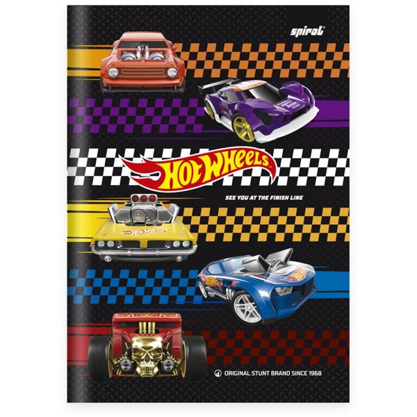 Caderno 1/4 Capa Dura Brochura Costurado 80 Folhas, Hot Wheels, Spiral, 2374065 - PT 1 UN