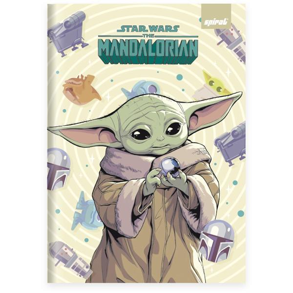 Caderno 1/4 Capa Dura Brochura Costurado 80 Folhas, Star War The Mandalorian, Spiral, 2374119 - PT 1 UN