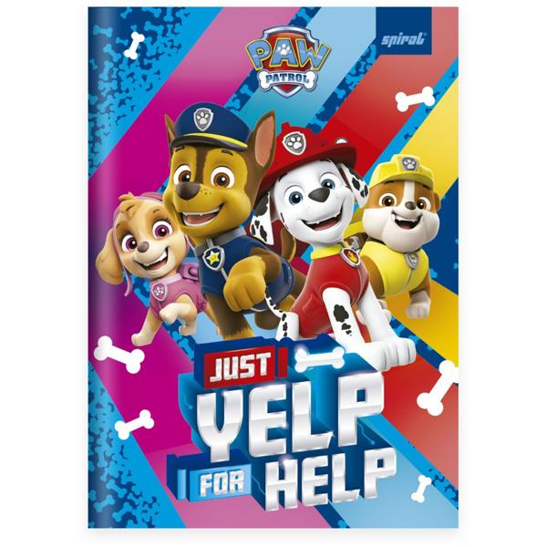 Caderno 1/4 Capa Dura Brochura Costurado 80 Folhas, Patrulha Canina Paw Patrol, Spiral, 2334762 - PT 1 UN