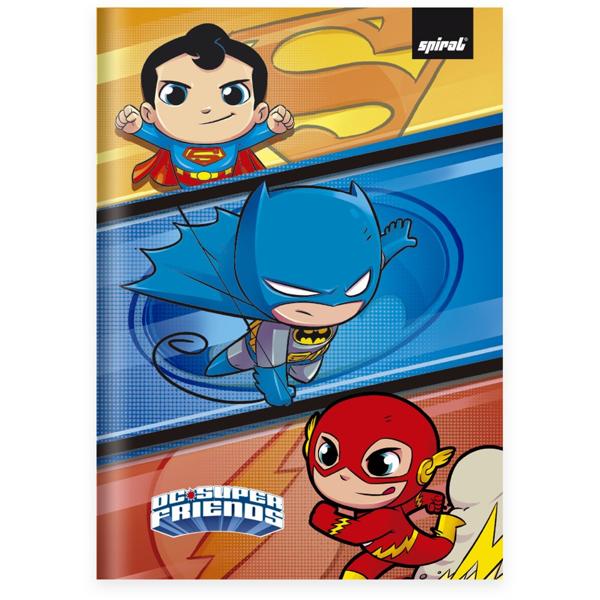 Caderno 1/4 Capa Dura Brochura Costurado 80 Folhas, DC Super Friends, Spiral, 2374034 - PT 1 UN