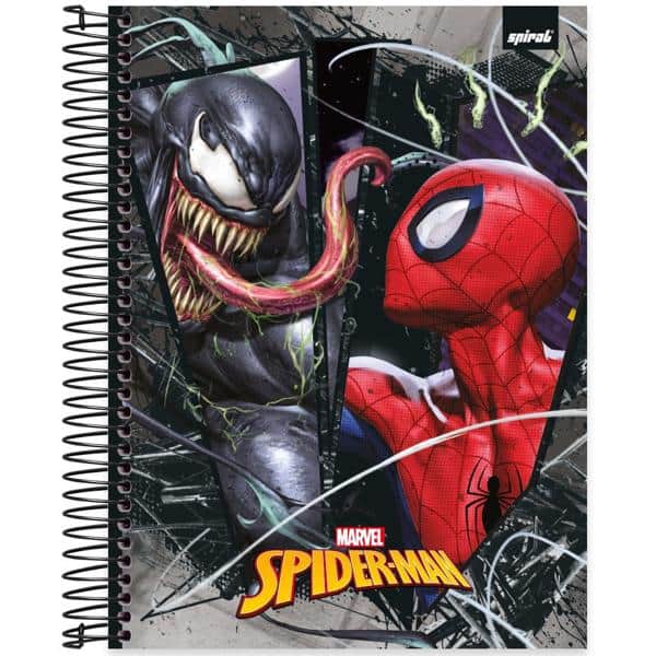 Caderno universitário capa dura, 20x1, 320 folhas, Homem Aranha, 2333550, Spiral Mha - PT 1 UN