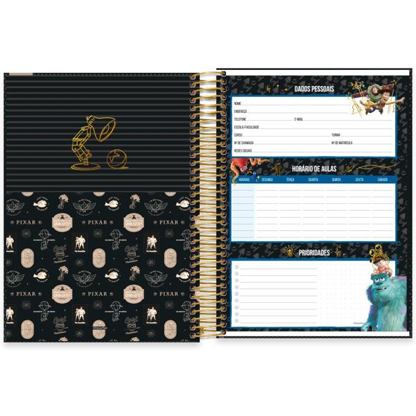 Caderno universitário capa dura, 20x1, 320 folhas, Pixar, 2333604, Spiral Px - PT 1 UN