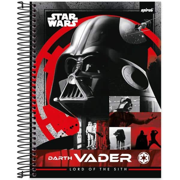 Caderno universitário capa dura, 20x1, 320 folhas, Star Wars, 2333659, Spiral Starw - PT 1 UN