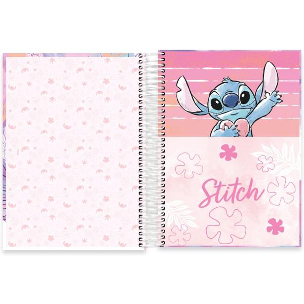 Caderno universitário capa dura, 20x1, 320 folhas, Stitch, 2333666, Spiral Ds - PT 1 UN