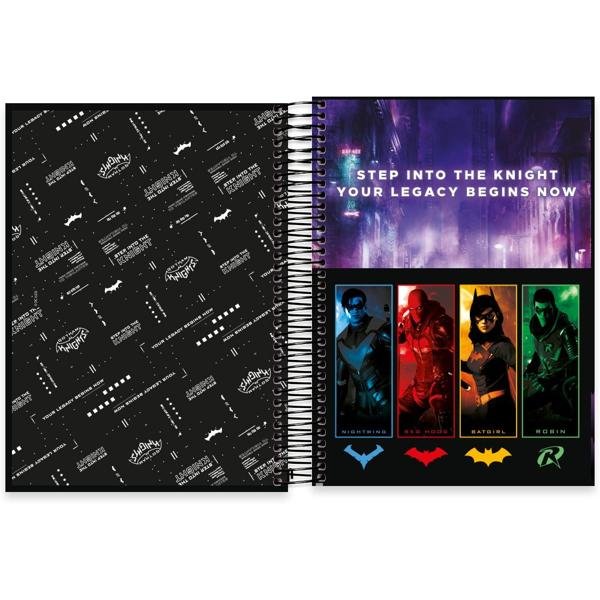 Caderno universitário capa dura, 15x1, 240 folhas, Gotham Knight, 2333376, Spiral Gtk - PT 1 UN