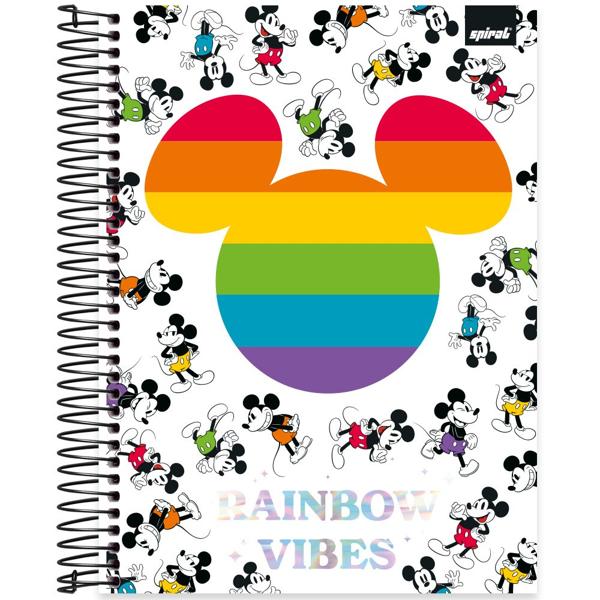 Caderno Universitário Capa Dura, 15x1, Disney Mickey Pride, 2372733, Spiral Mpr - PT 1 UN