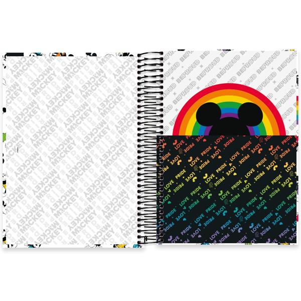 Caderno Universitário Capa Dura, 15x1, Disney Mickey Pride, 2372733, Spiral Mpr - PT 1 UN