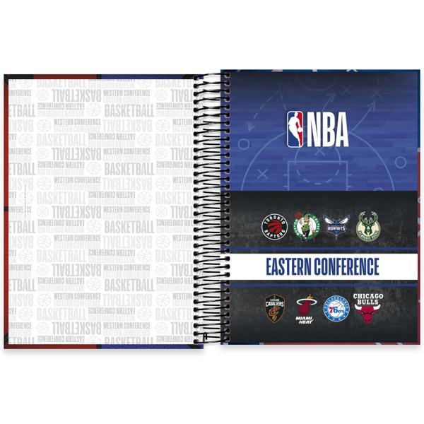 Caderno universitário capa dura, 15x1, 240 folhas, NBA, 2372740, Spiral Nba - PT 1 UN