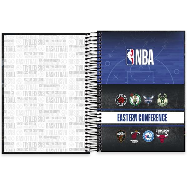 Caderno universitário capa dura, 15x1, 240 folhas, NBA, 2372757, Spiral Nba - PT 1 UN