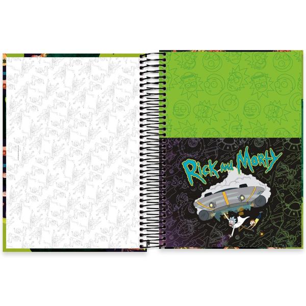 Caderno universitário capa dura, 15x1, 240 folhas, Rick & Morty, 2372818, Spiral Rem PT 1 UN