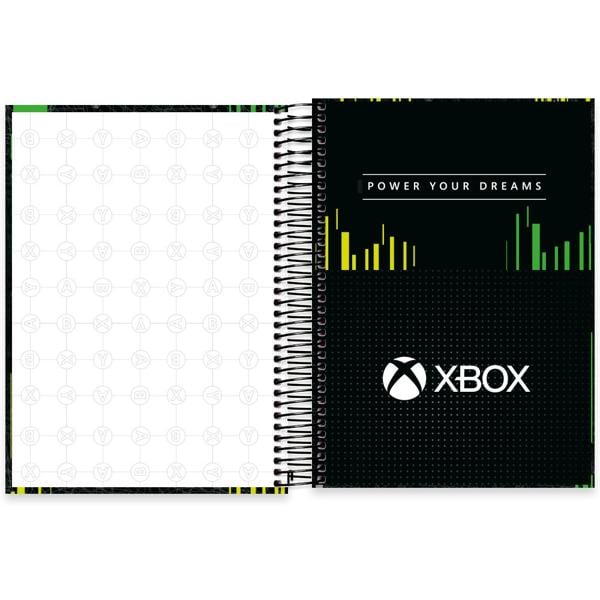 Caderno universitário capa dura, 15x1, 240 folhas, Xbox, 2333444, Spiral Xbox - PT 1 UN