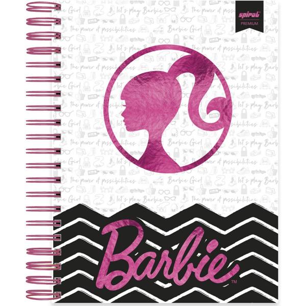 Caderno universitário capa dura, 10x1 160 folhas, Barbie Premium, 2333260, Spiral Brb - PT 1 UN