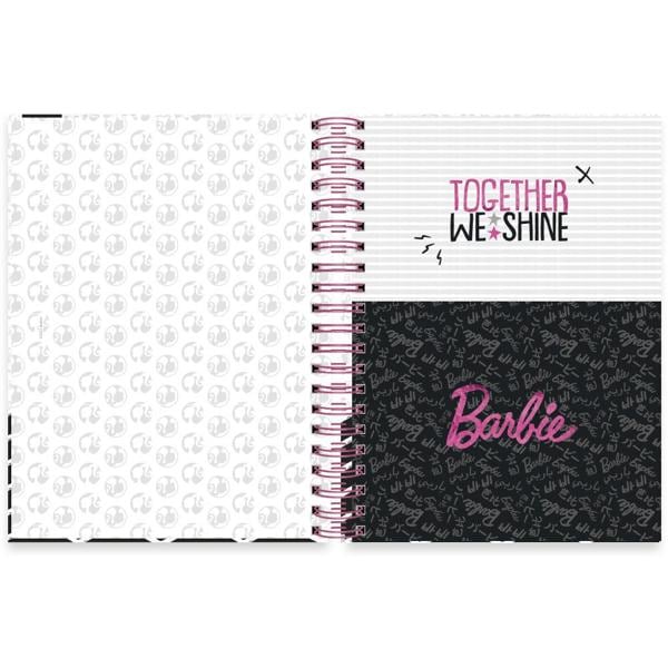 Caderno universitário capa dura, 10x1 160 folhas, Barbie Premium, 2333260, Spiral Brb - PT 1 UN