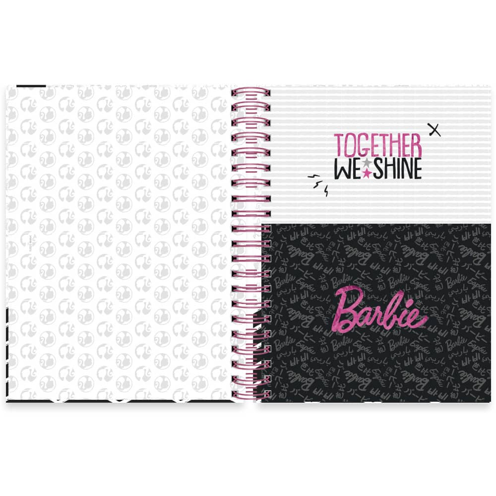 Caderno universitário capa dura, 10x1 160 folhas, Barbie Premium, 2333260,  Spiral Brb - PT 1 UN - Escolar - Kalunga