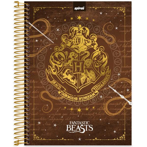 Caderno universitário capa dura, 20x1, 320 folhas, Animais Fantásticos, 2333475, Spiral An - PT 1 UN