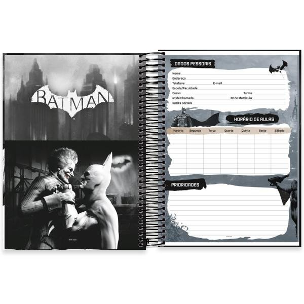 Caderno universitário capa dura, 20x1, 320 folhas, Batman Game, 2333499, Spiral Btg - PT 1 UN