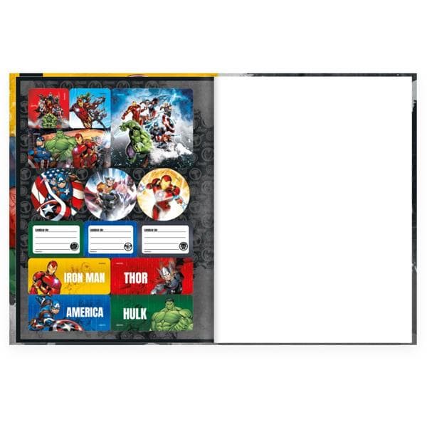 Caderno Universitário Capa Dura Brochura Costurado 80 Folhas, Avengers, 2372887, Spiral Av - PT 1 UN