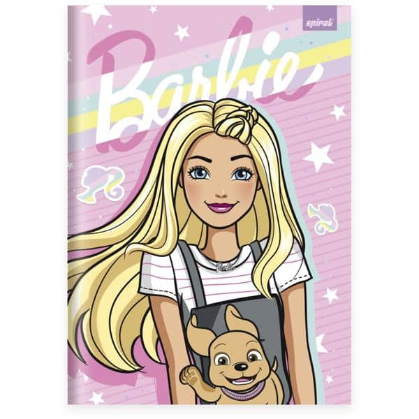 Caderno Universitário capa dura, Costurado, 80 folhas, Barbie, 2333703, Spiral Brb - PT 1 UN