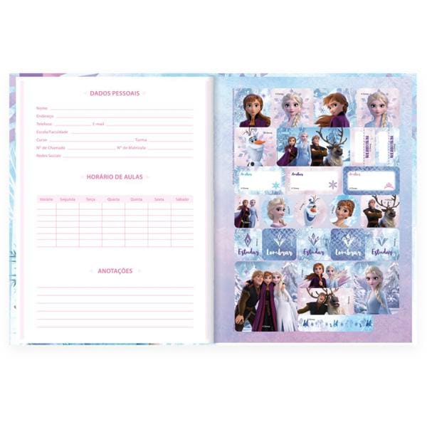 Caderno Universitário Capa Dura Brochura Costurado 80 Folhas, Frozen, 2333758, Spiral Frz - PT 1 UN