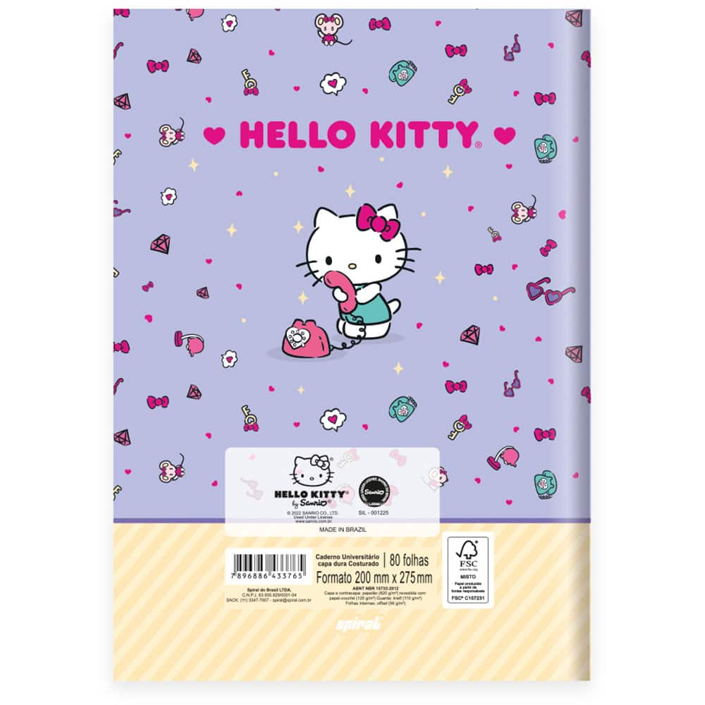 HELLO KITTY - Livro Pequeno para Colorir e 5 Lápis de Cera