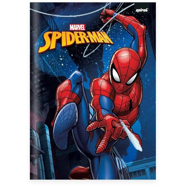 Caderno Universitário Capa Dura Brochura Costurado 80 Folhas, Homem Aranha Spiderman Marvel, 2333772, Spiral Mha - PT 1 UN