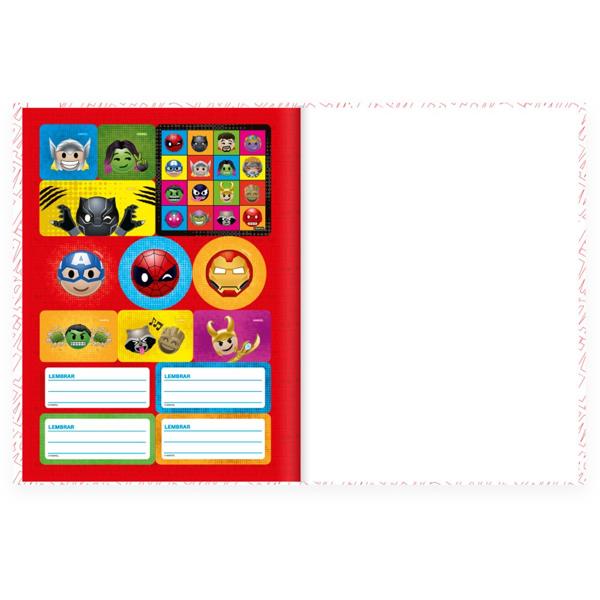 Caderno Universitário capa dura, Costurado, 80 folhas, Marvel Emoji, 2373044, Spiral Mve - PT 1 UN