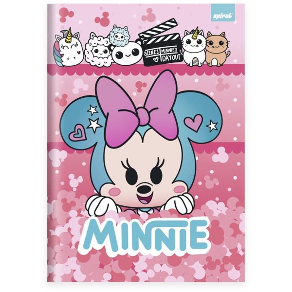 Caderno Universitário Capa Dura, Costurado, 80 Folhas, Disney Minnie Kawaii, 2333857, Spiral Mikw - PT 1 UN