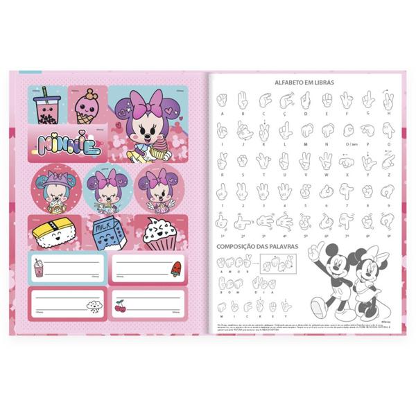 Caderno Universitário Capa Dura, Costurado, 80 Folhas, Disney Minnie Kawaii, 2333857, Spiral Mikw - PT 1 UN